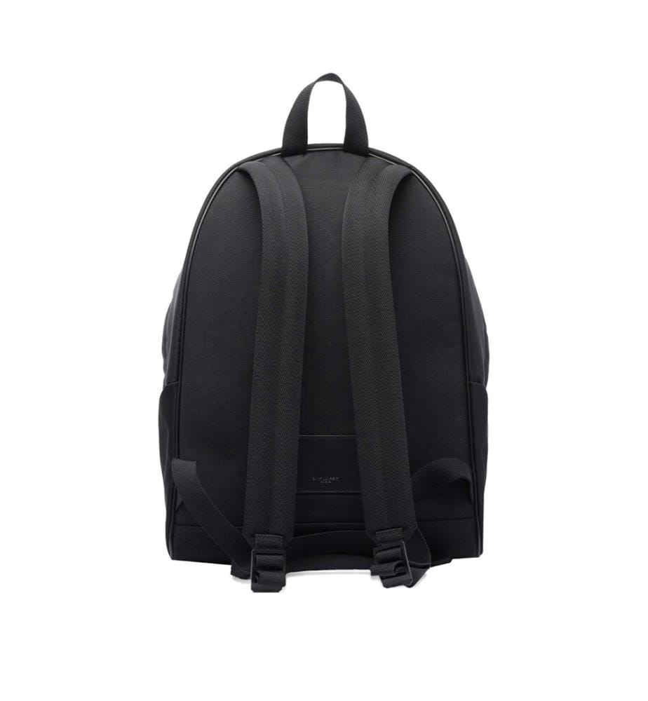 Zaino City in Econyl, pelle liscia e nylon - Nero