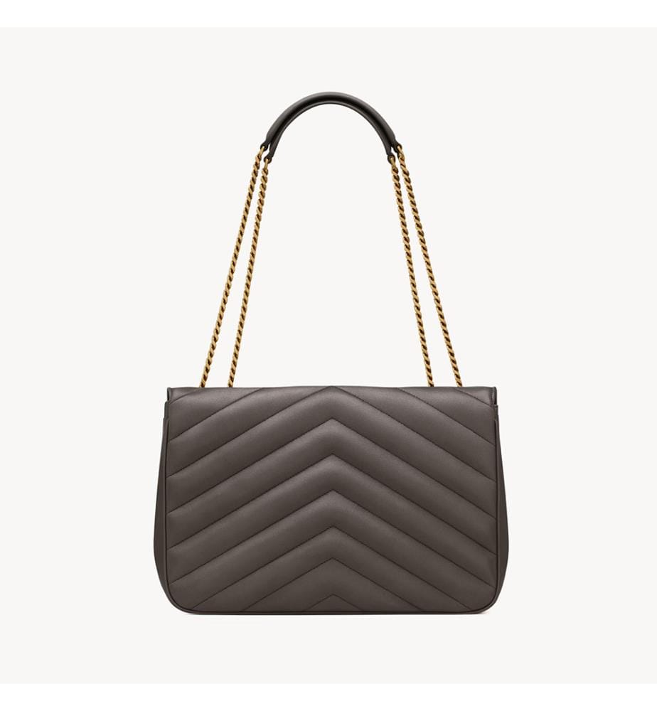 Loulou Large Tasche gesteppt aus Lammleder - Grau