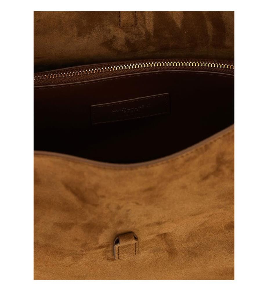 Le 5 à 7 Supple Small aus Wildleder - Karamell Cognac