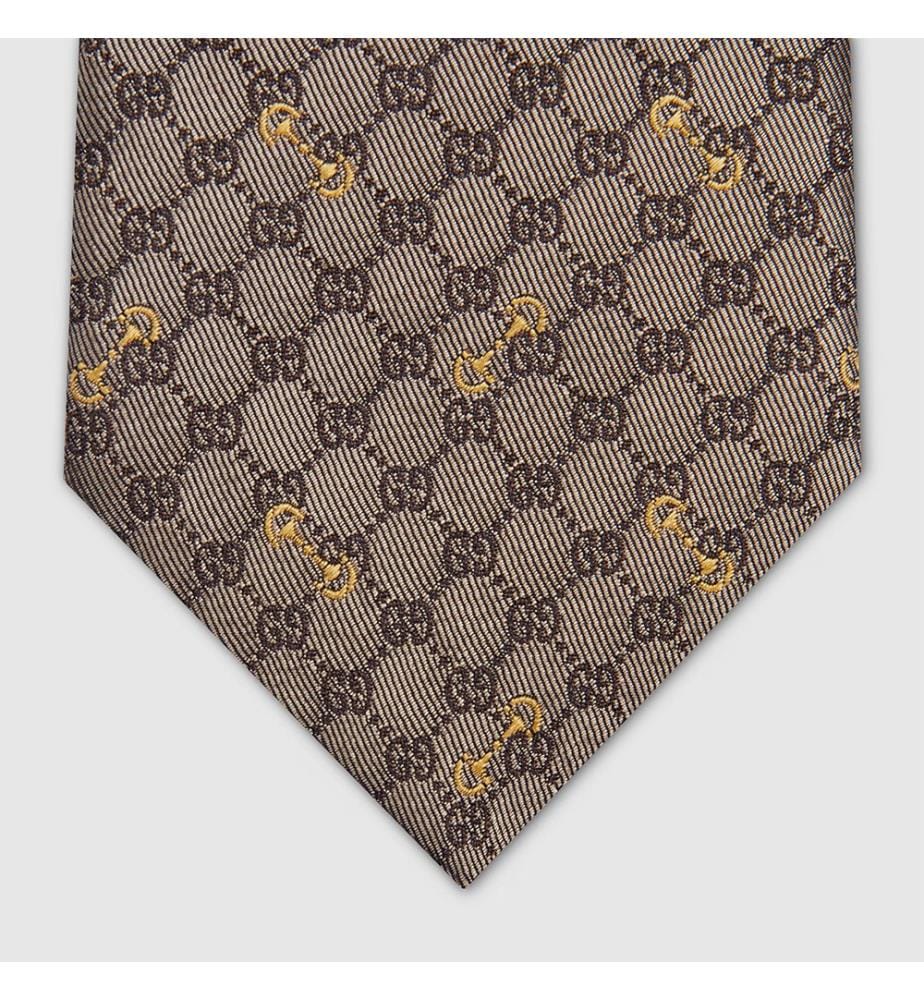 Krawatte aus Seidenjacquard, sandfarben und hellbraun