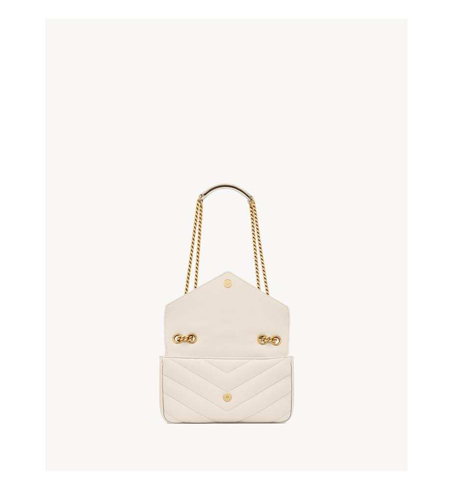 Kleine, gepolsterte Ledertasche - Loulou - Weiss