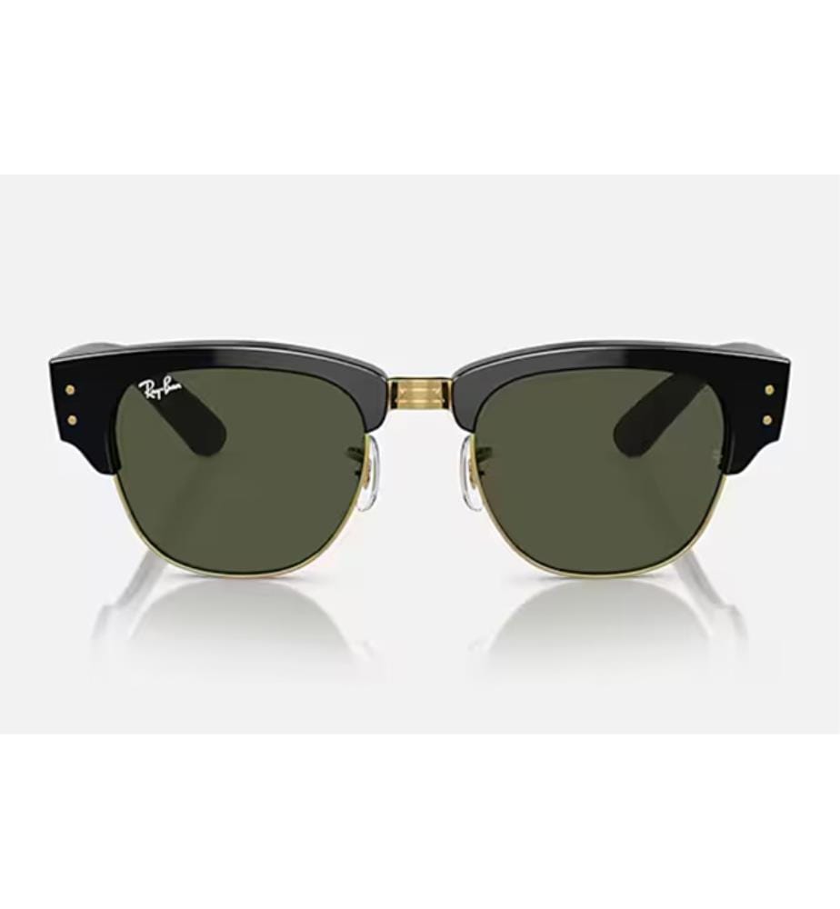 Lunettes de Soleil Mega Clubmaster - Poli Noir sur Or et Vert G-15