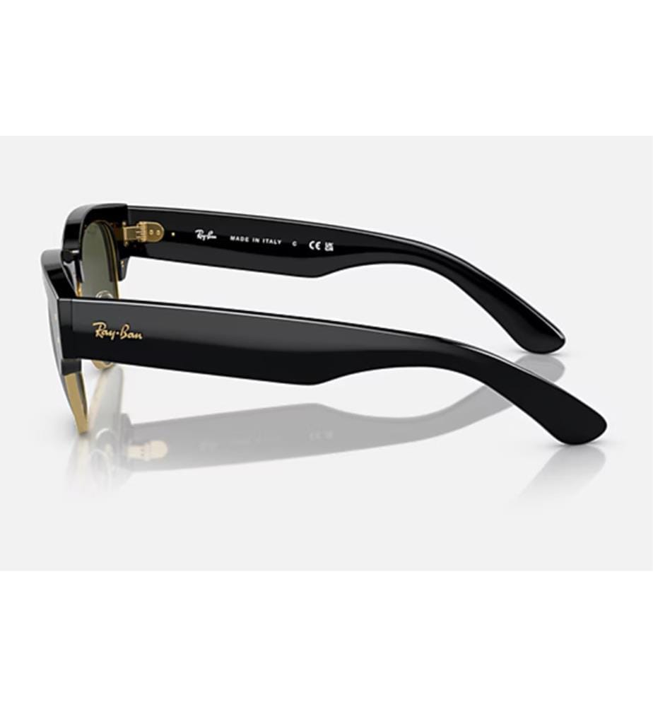 Lunettes de Soleil Mega Clubmaster - Poli Noir sur Or et Vert G-15