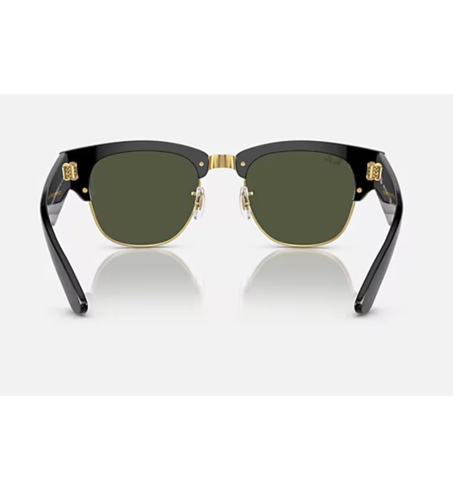 Lunettes de Soleil Mega Clubmaster - Poli Noir sur Or et Vert G-15