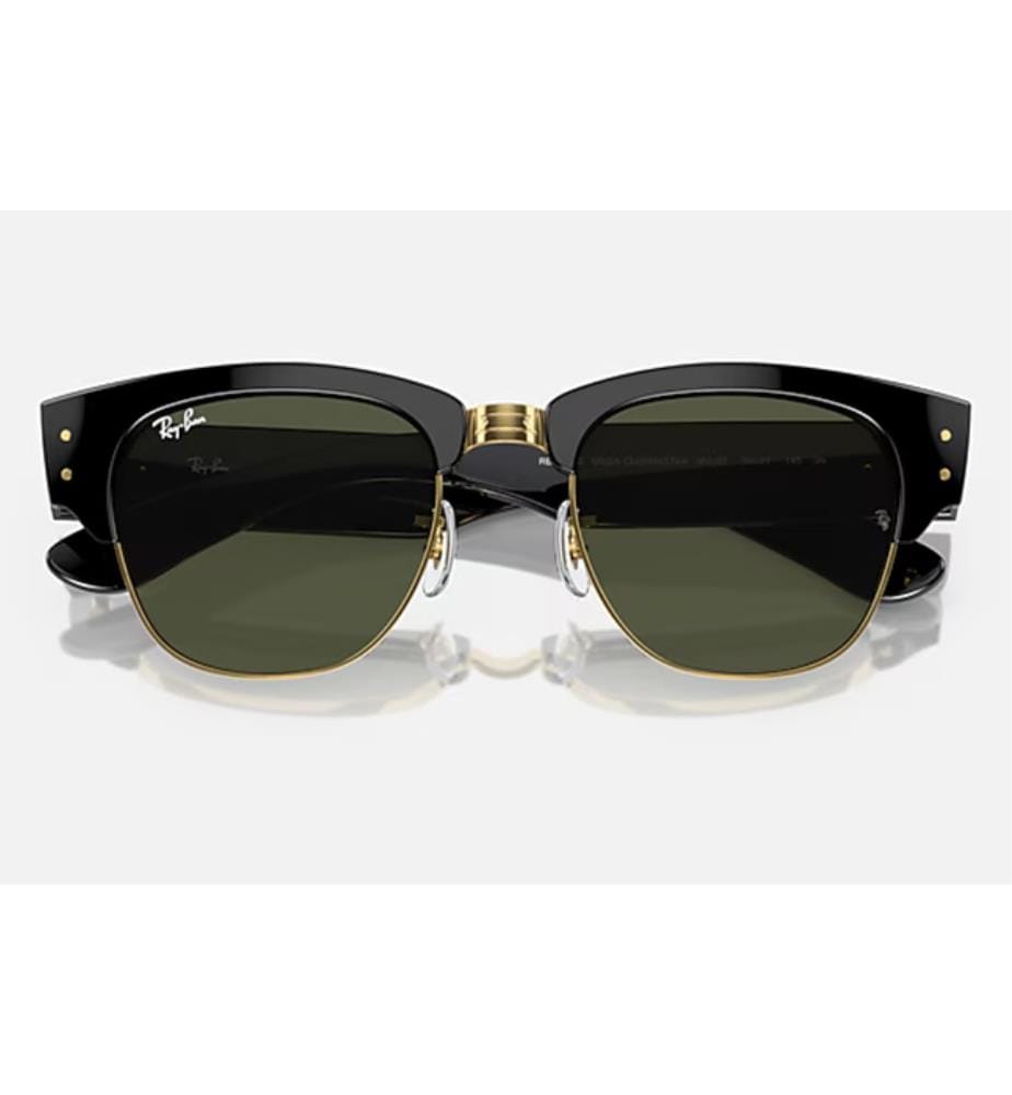 Lunettes de Soleil Mega Clubmaster - Poli Noir sur Or et Vert G-15