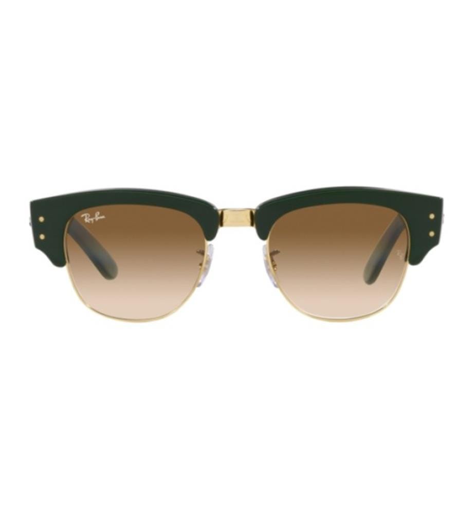 Lunettes de Soleil Mega Clubmaster - Poli Haut Vert sur Doré et Marron clair