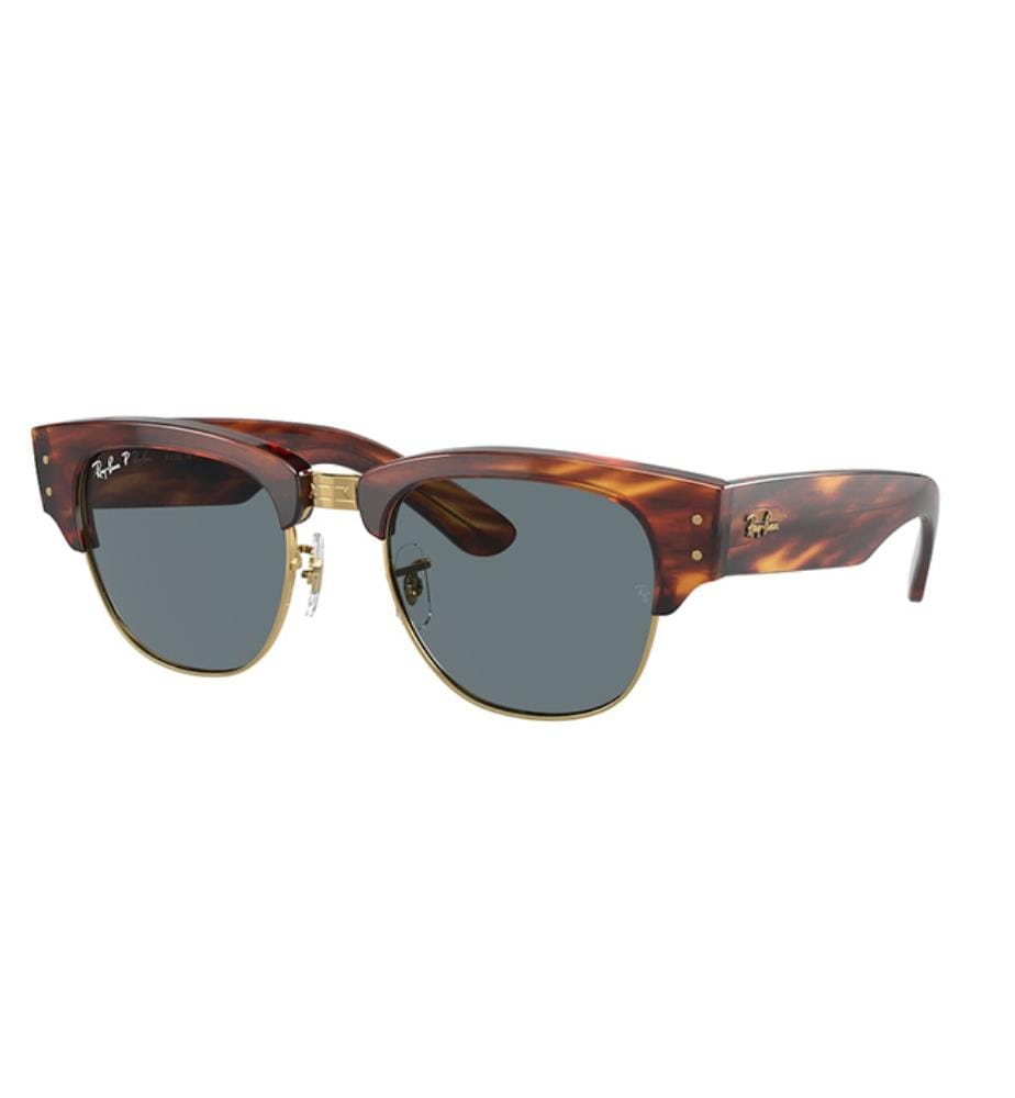 Mega Clubmaster Sonnenbrille - Poliert mit Havana-Streifen und Dunkelblau