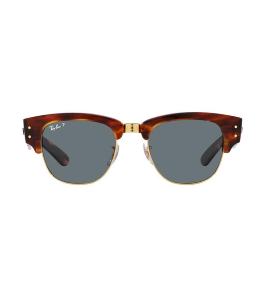 Mega Clubmaster Sonnenbrille - Poliert mit Havana-Streifen und Dunkelblau