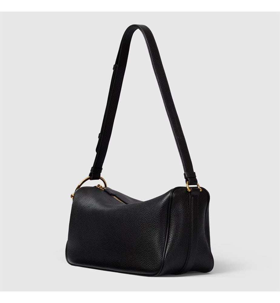 Half Horsebit Medium Schultertasche - Schwarz