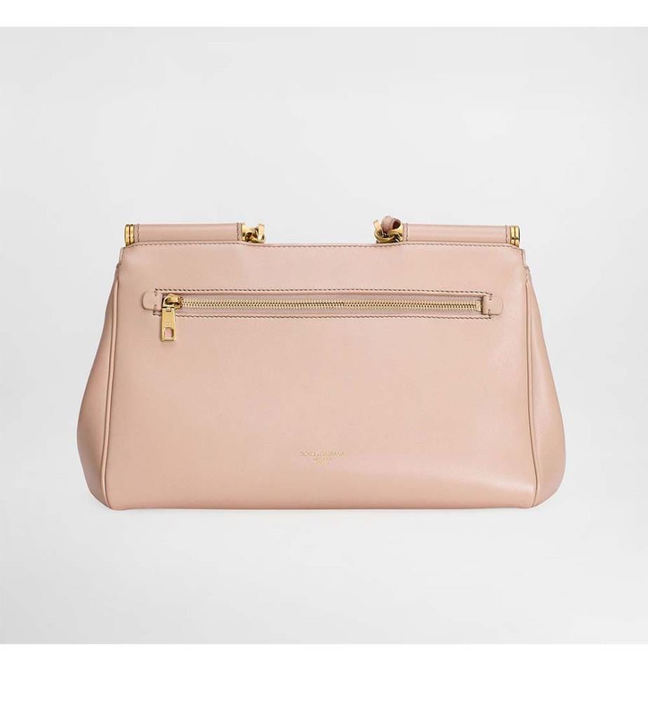 My Sicily Mittelgrosse Handtasche aus getauchtem Kalbsleder - Nude