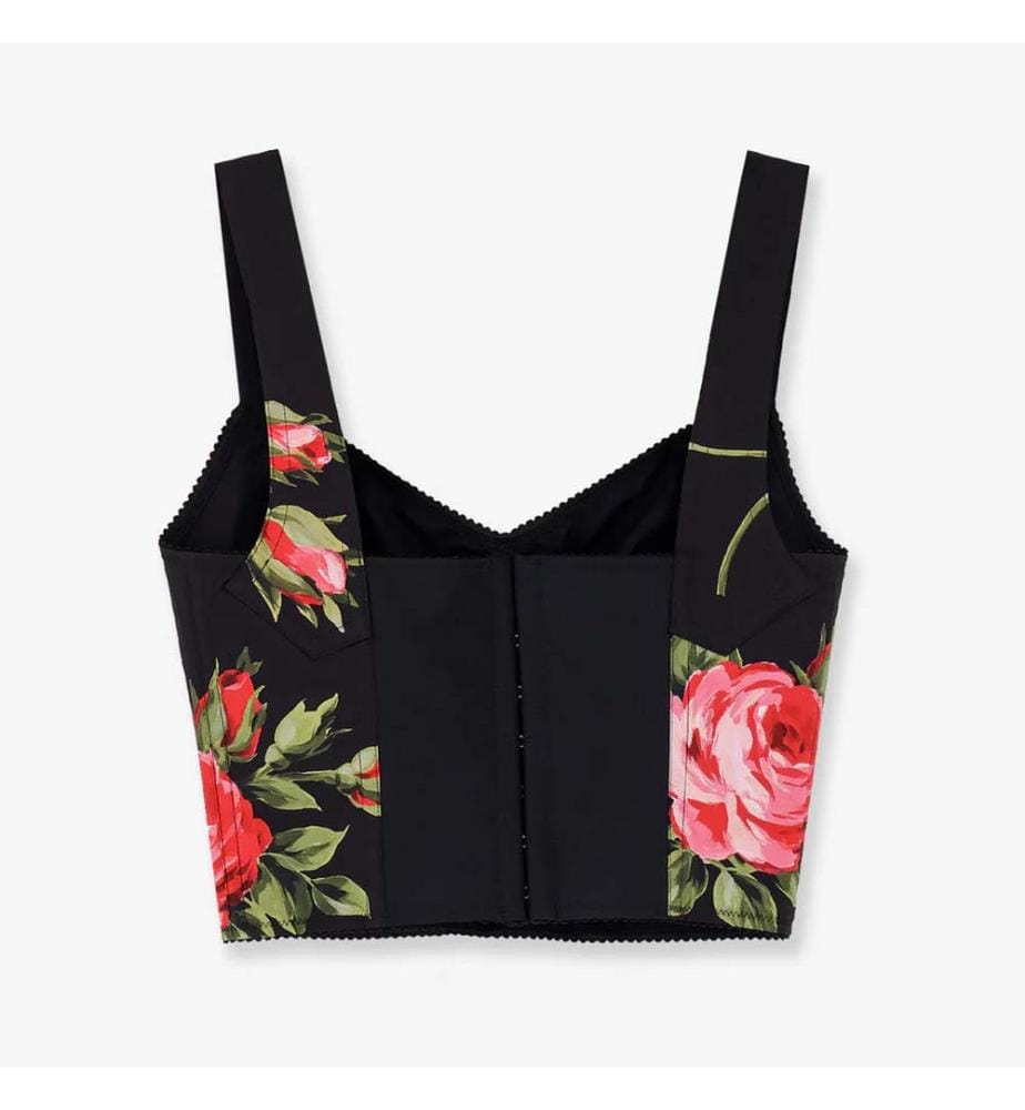 Bustier-Top aus Baumwollmischgewebe - Schwarz