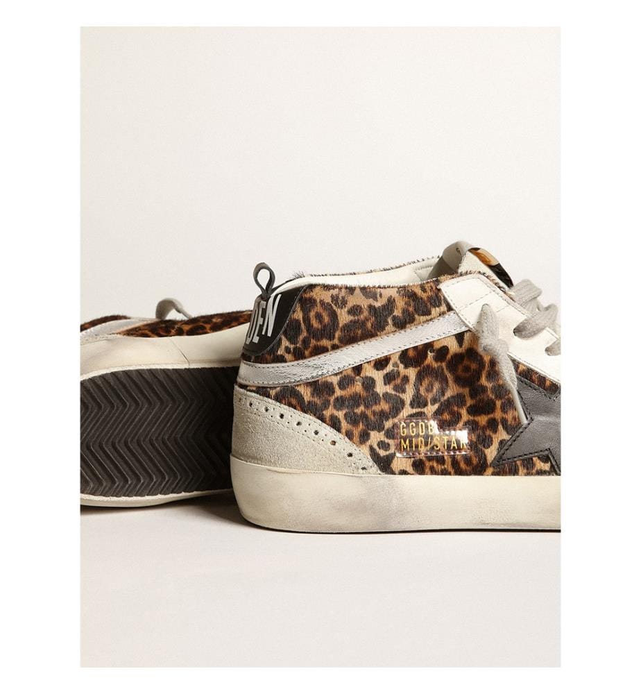 WoMid Star Sneakers - Leopard und Schwarz