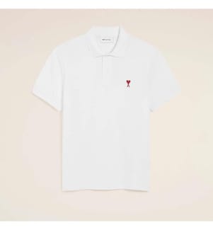 Polo-Shirt Rot "Herzfreund" - Weiss