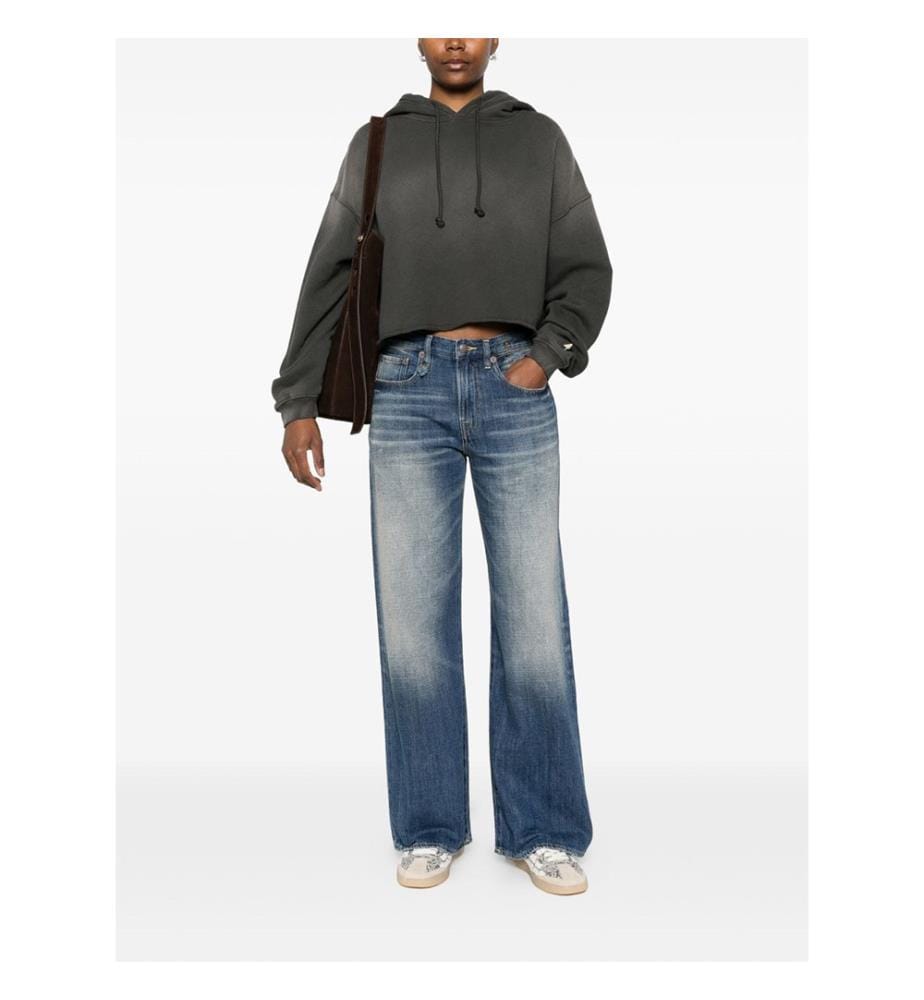 Star Cropped Hoodie - Anthrazit