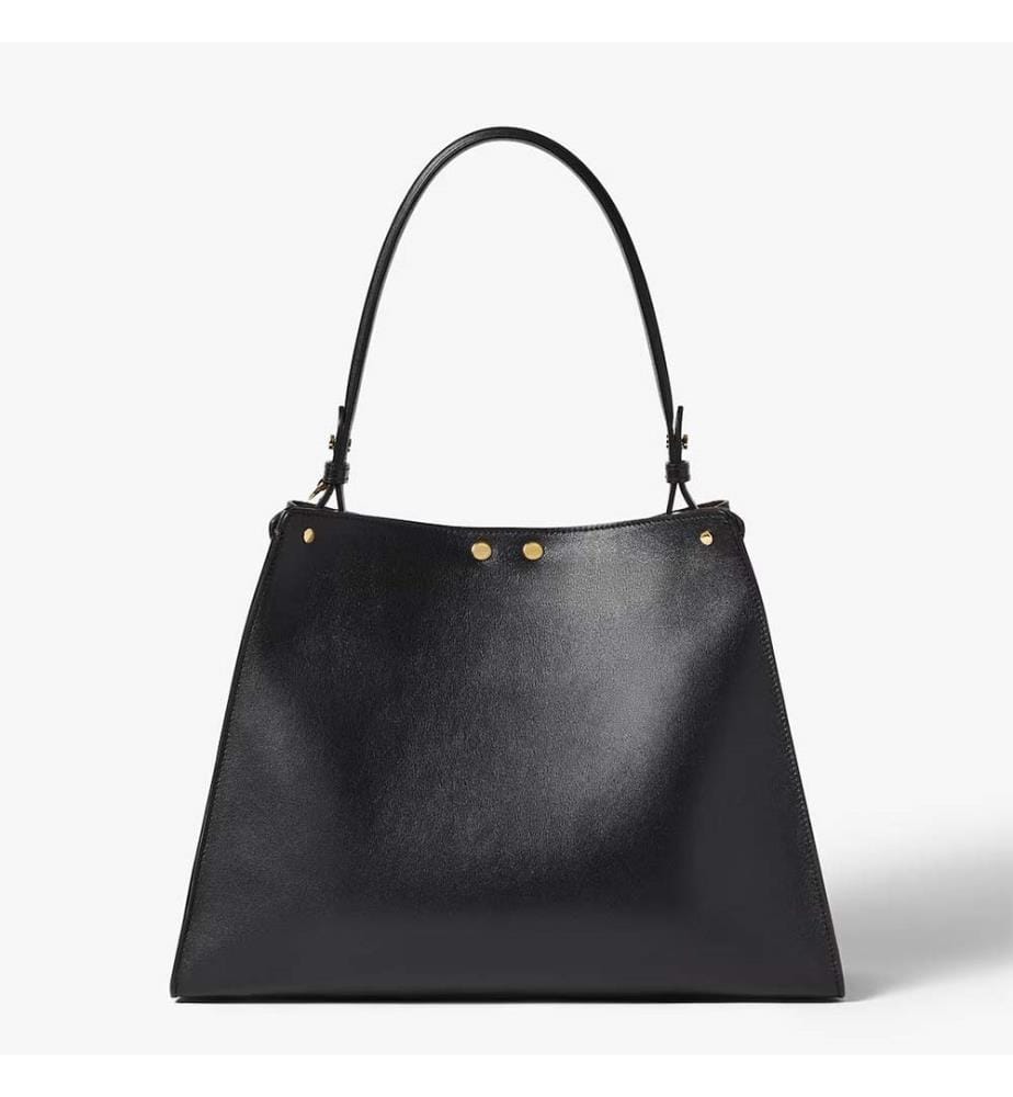 Borsa in pelle e camoscio nero - Cioccolato