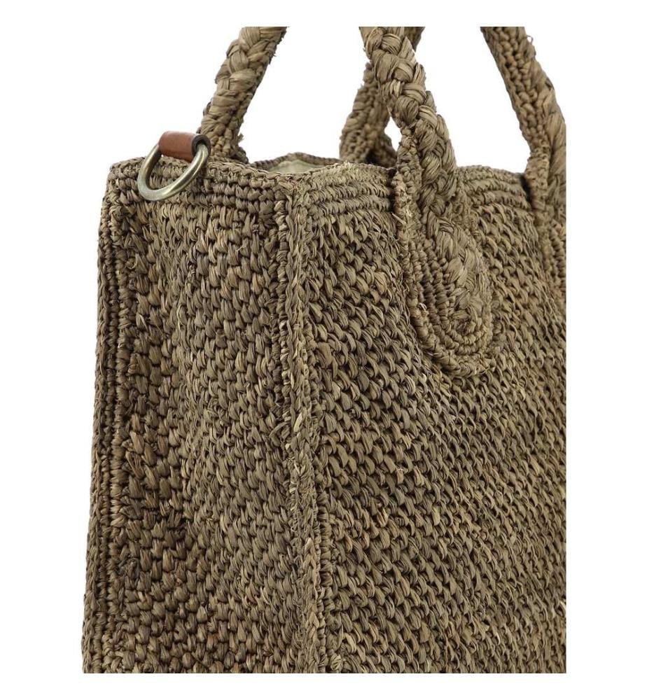 RARY Dark Tea Raffia rectangular bag - Brown