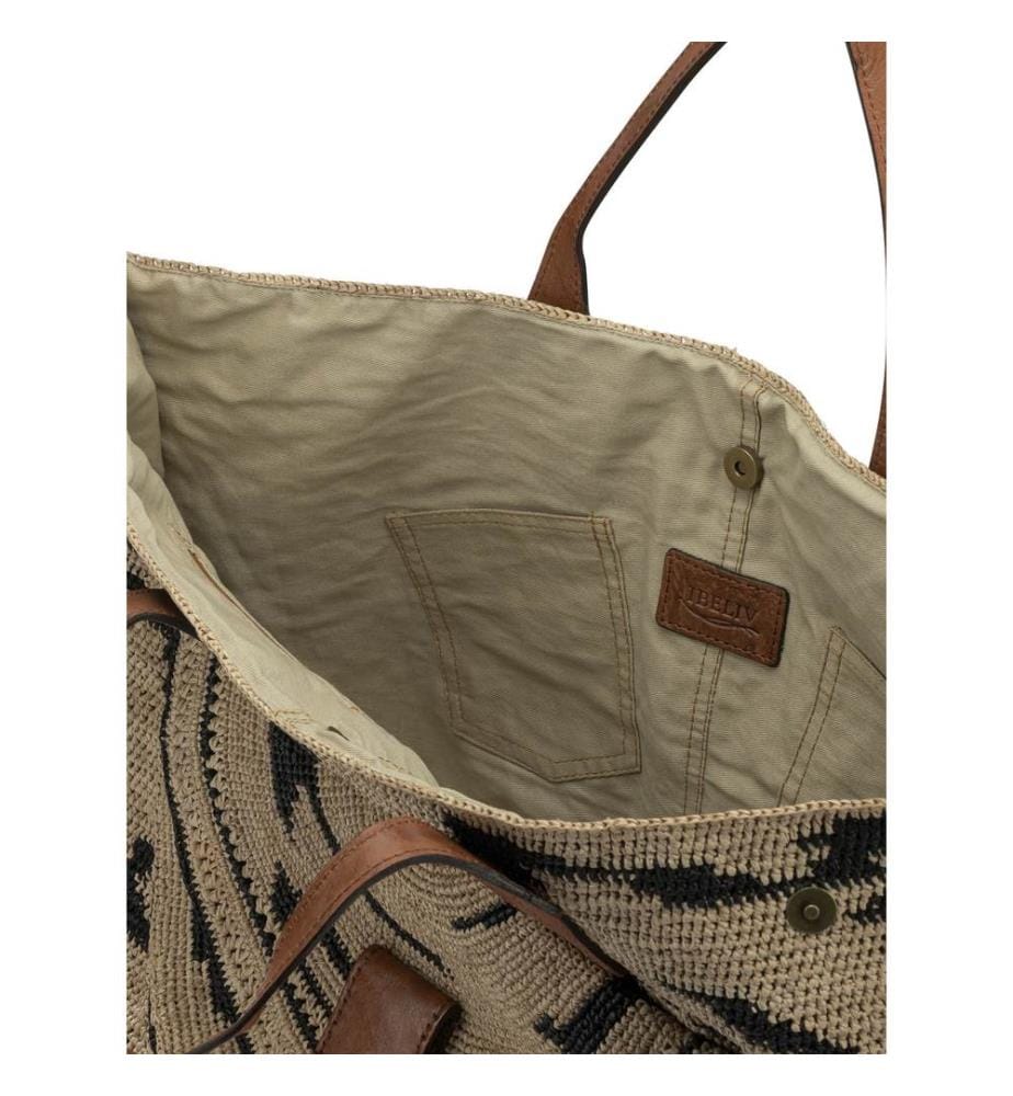 LAZA II Tee Grosser Beutel in natürlichem RAFFIA - Beige