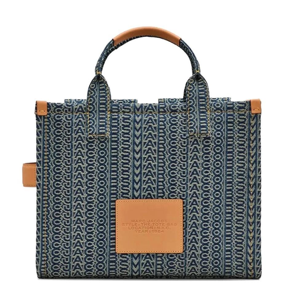 The Cargo Monogram Denim Medium Tote Bag - Sun Faded Denim