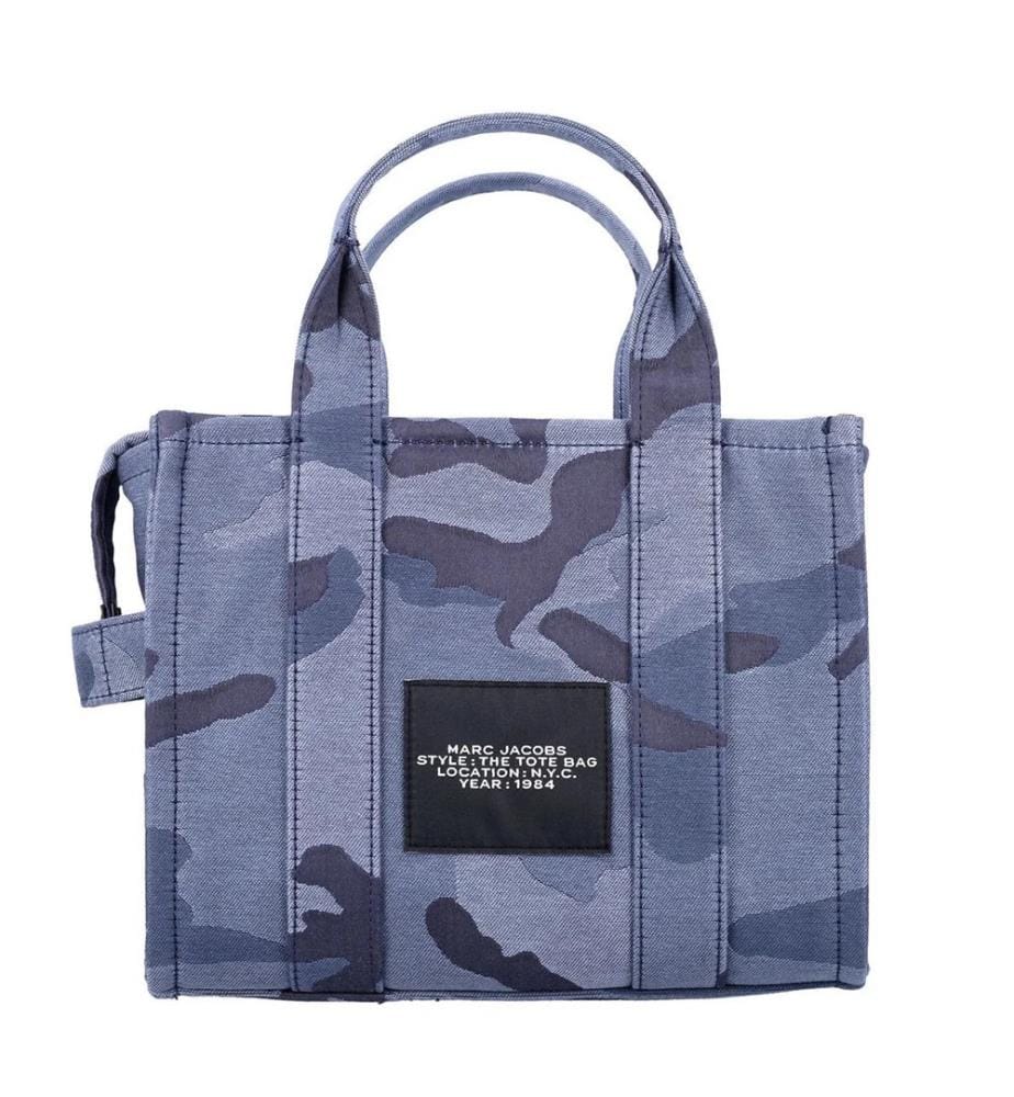 The Camo Jacquard Small Tote Bag - Blue Multi