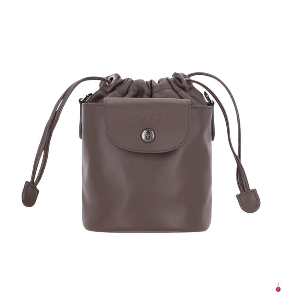 XS Le Pliage Xtra Leather bucket bag - Moka