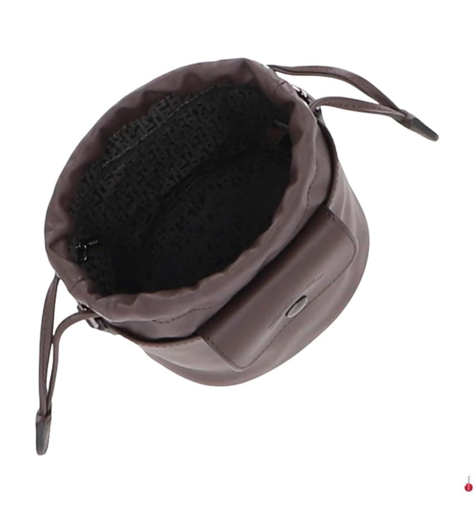 XS Le Pliage Xtra Leather bucket bag - Moka