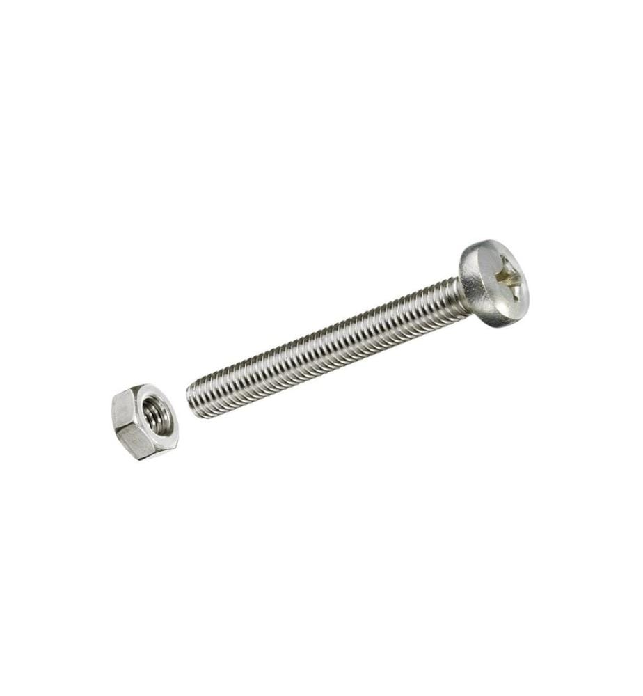 FTM - Vis métriques M 6 x 40 mm, avec écrous, Acier inoxydable, 4 pièces