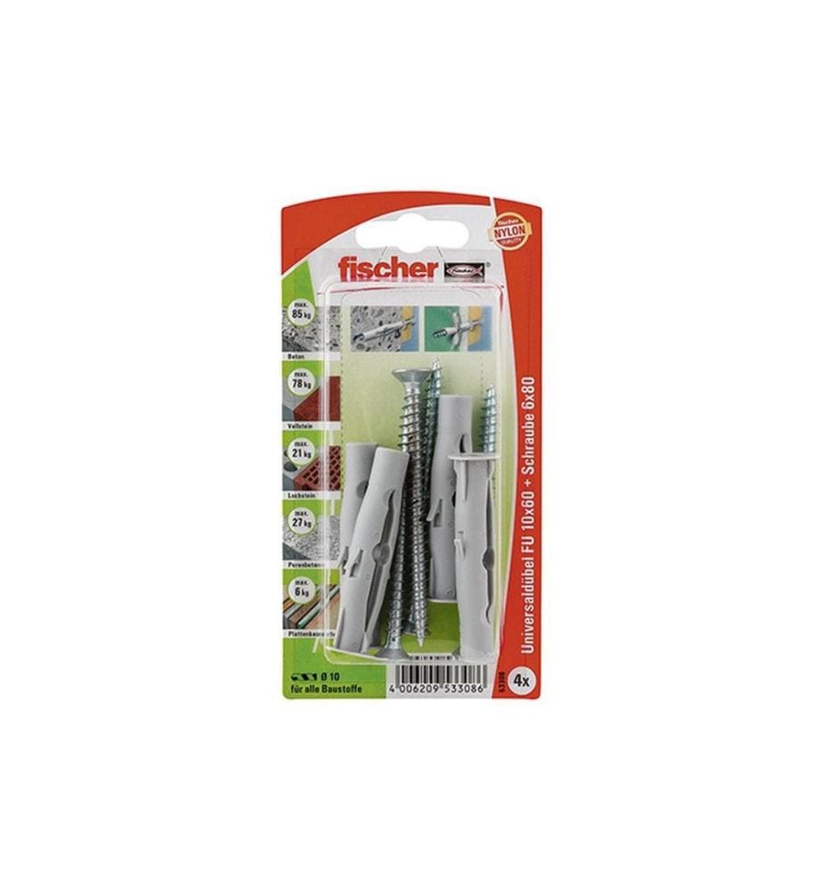 FISCHER - Cheville universelle  FU 10 x 60 S, 4 Pièce/s