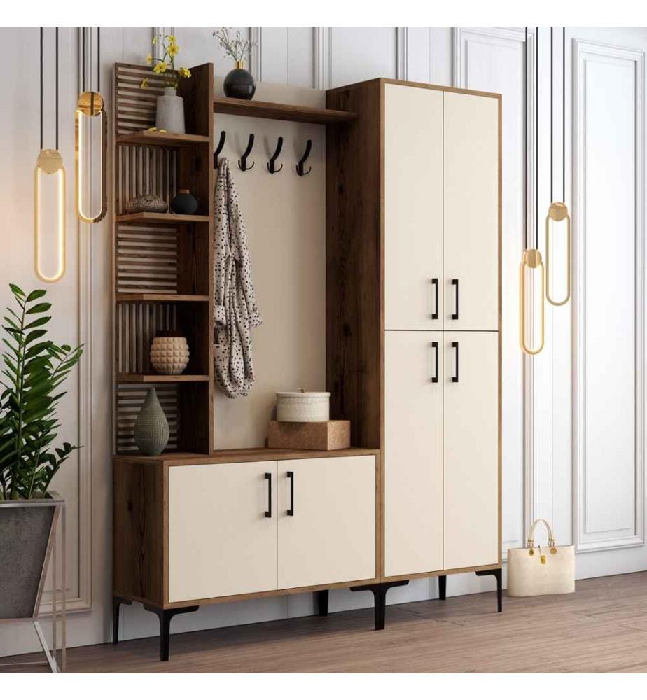 Hall Stand - Walnut Cream