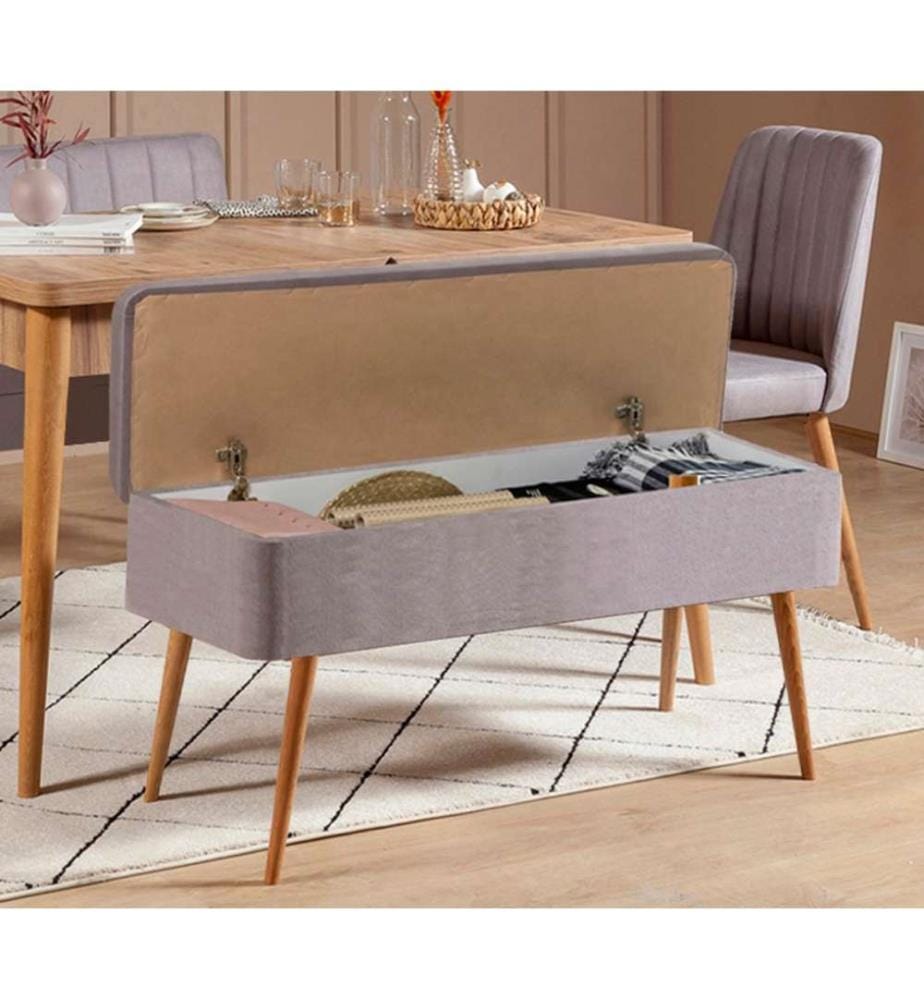 Tisch & Stühle Ausziehbar - Atlantikkiefer Grau