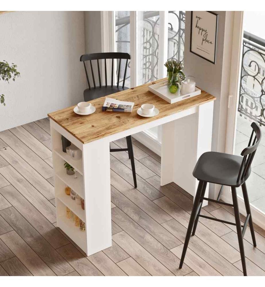 Table de bar - pin atlantique blanc