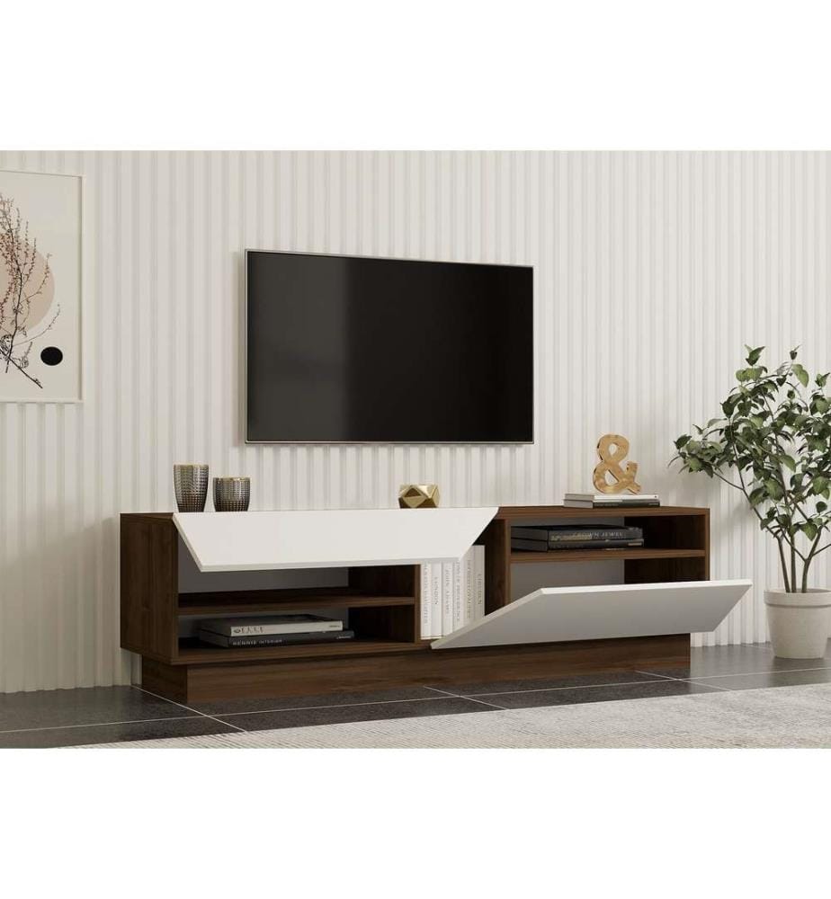TV-Möbel - Nussbaum Weiss