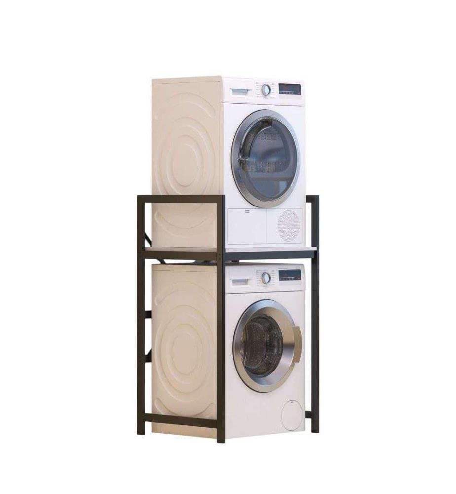 Armoire pour lave-linge - Blanc et noir