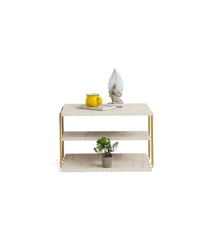 Side table - Travertin Doré