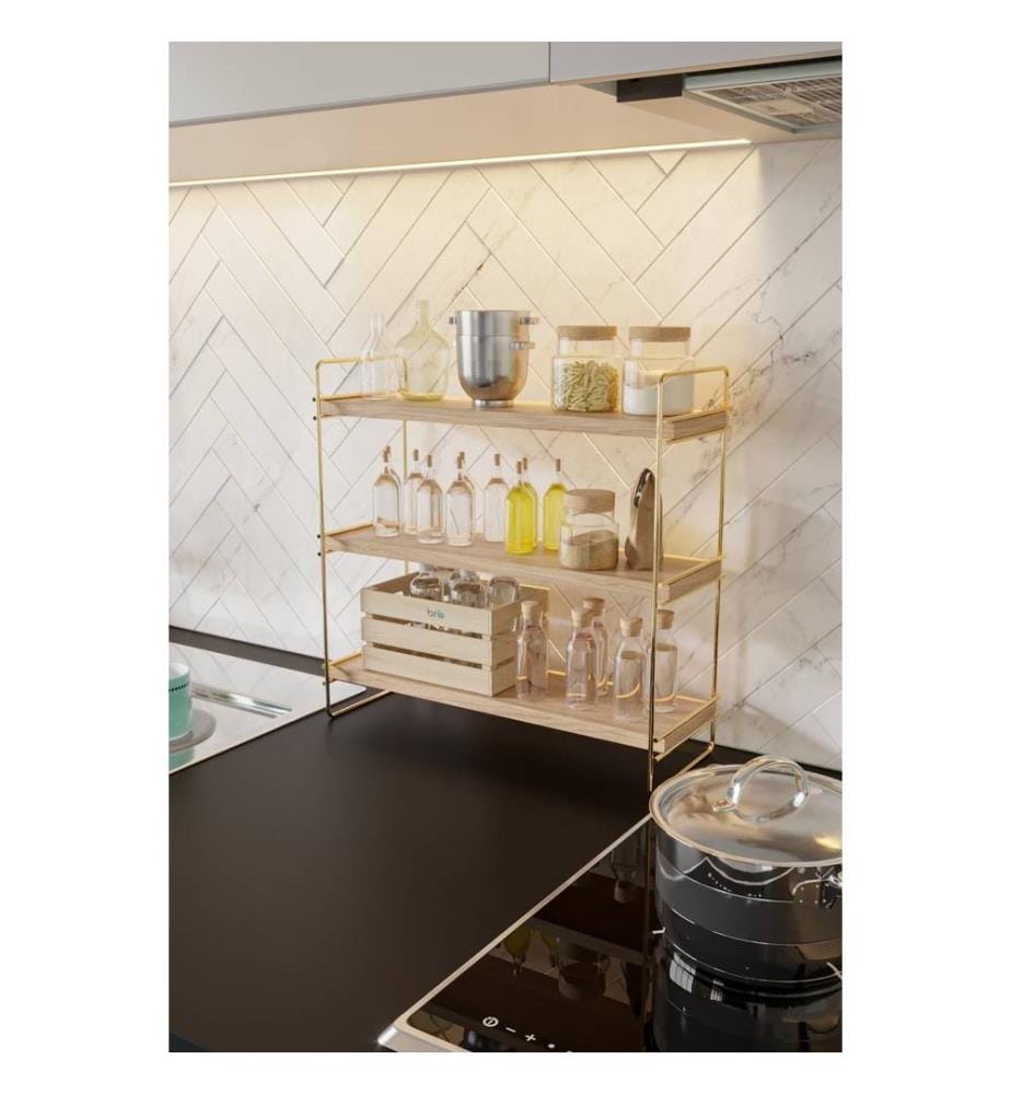 Scaffale a muro - Marrone oro