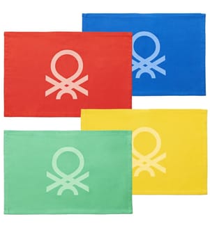 SET AUS 4 EINZELNEN TISCHDECKEN 30X45CM POLYPROPYLEN REGENBOGEN