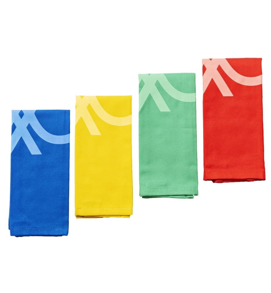 SET AUS 4 EINZELNEN TISCHDECKEN 30X45CM POLYPROPYLEN REGENBOGEN