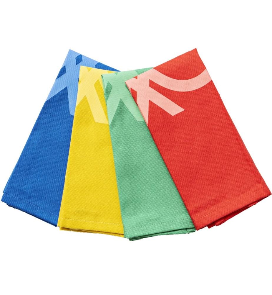 SET AUS 4 EINZELNEN TISCHDECKEN 30X45CM POLYPROPYLEN REGENBOGEN