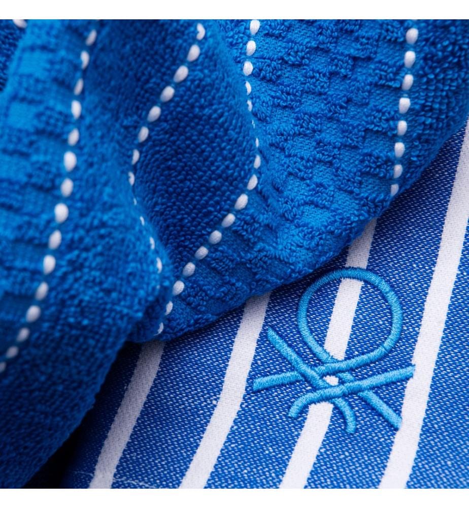 Set di 3 asciugamani e strofinacci (1 asciugamano in spugna 50x50cm + 2 tovaglioli) 100% cotone blu