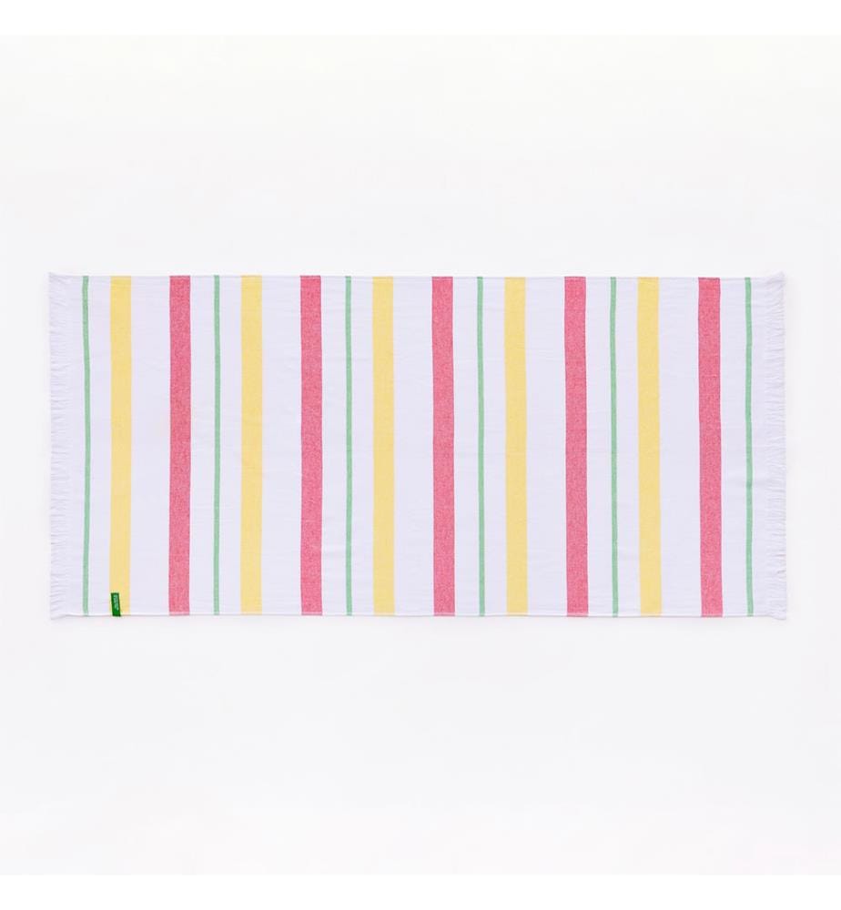 Serviette de Hammam 80 x 165cm 350Gsm Rose, Jaune et Vert Arc-en-Ciel