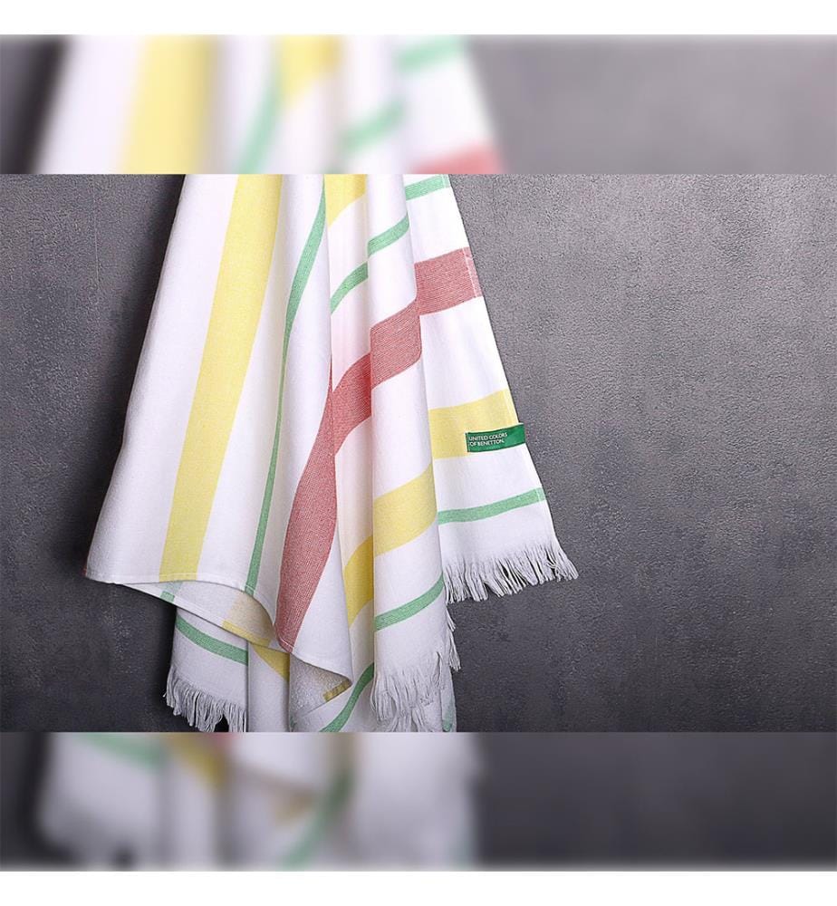 Serviette de Hammam 80 x 165cm 350Gsm Rose, Jaune et Vert Arc-en-Ciel