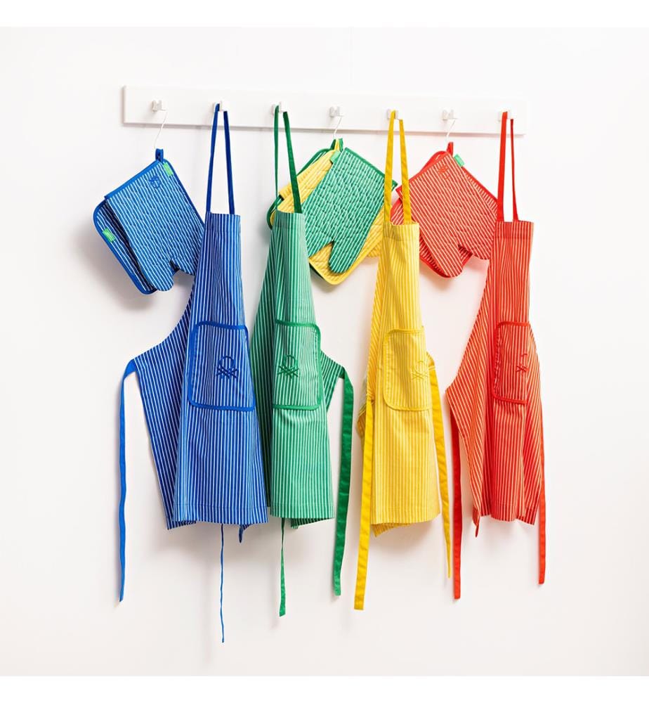 Set di grembiuli 3 pezzi (grembiule + guanto + astuccio) 190g/m², rosso arcobaleno