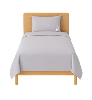 2 PiècesBettset (Bettbezug 155x220cm + Kopfkissenbezug 80x80cm) 200Tc 100% Baumwolle Neutral Grau Und Weiss Be