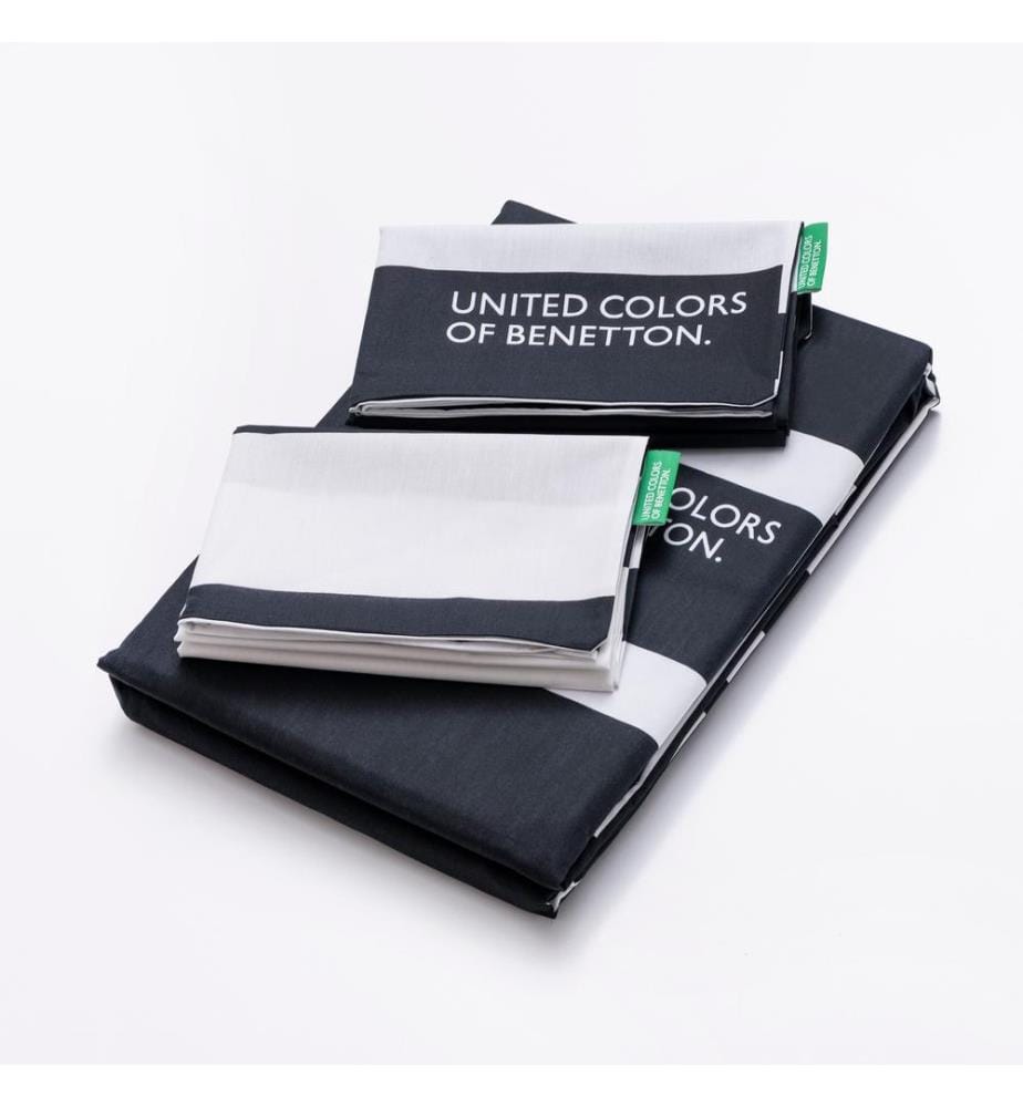 Ensemble de literie 3 pièces (1 housse de couette 200x200cm + 2 taies d'oreiller 80x80cm) 100% coton 200Tc Black & White Be