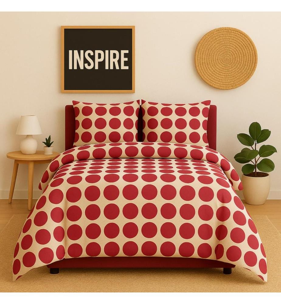 4-Piece King Duvet Cover Set: Duvet Cover (250x230cm With 30cm Hem) + Fitted Sheet (200x200 With 30cm Flap) + 2 Pillows (50x80cm) 100% Cotton