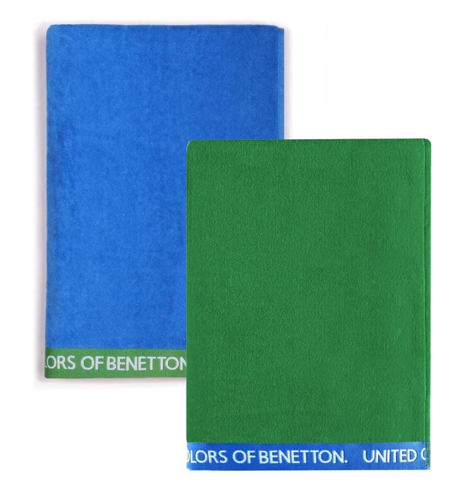 Set di 2 teli da mare Casa Benetton 90x160Cm 380Gsm in velluto 100% cotone