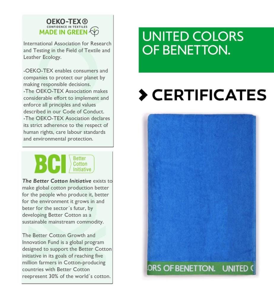 Set di 2 teli da mare Casa Benetton 90x160Cm 380Gsm in velluto 100% cotone