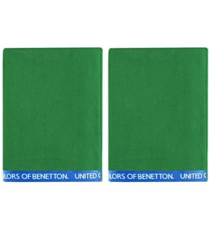 Lot De 2 Serviettes De Plage 90x160Cm 380Gsm Velours 100% Coton Vert Casa Benetton