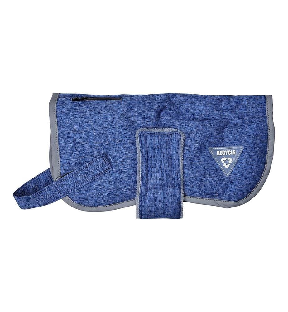 Haustierkorb 75 x 60 x 25cm Grau und Haustiermantel 35cm Blau