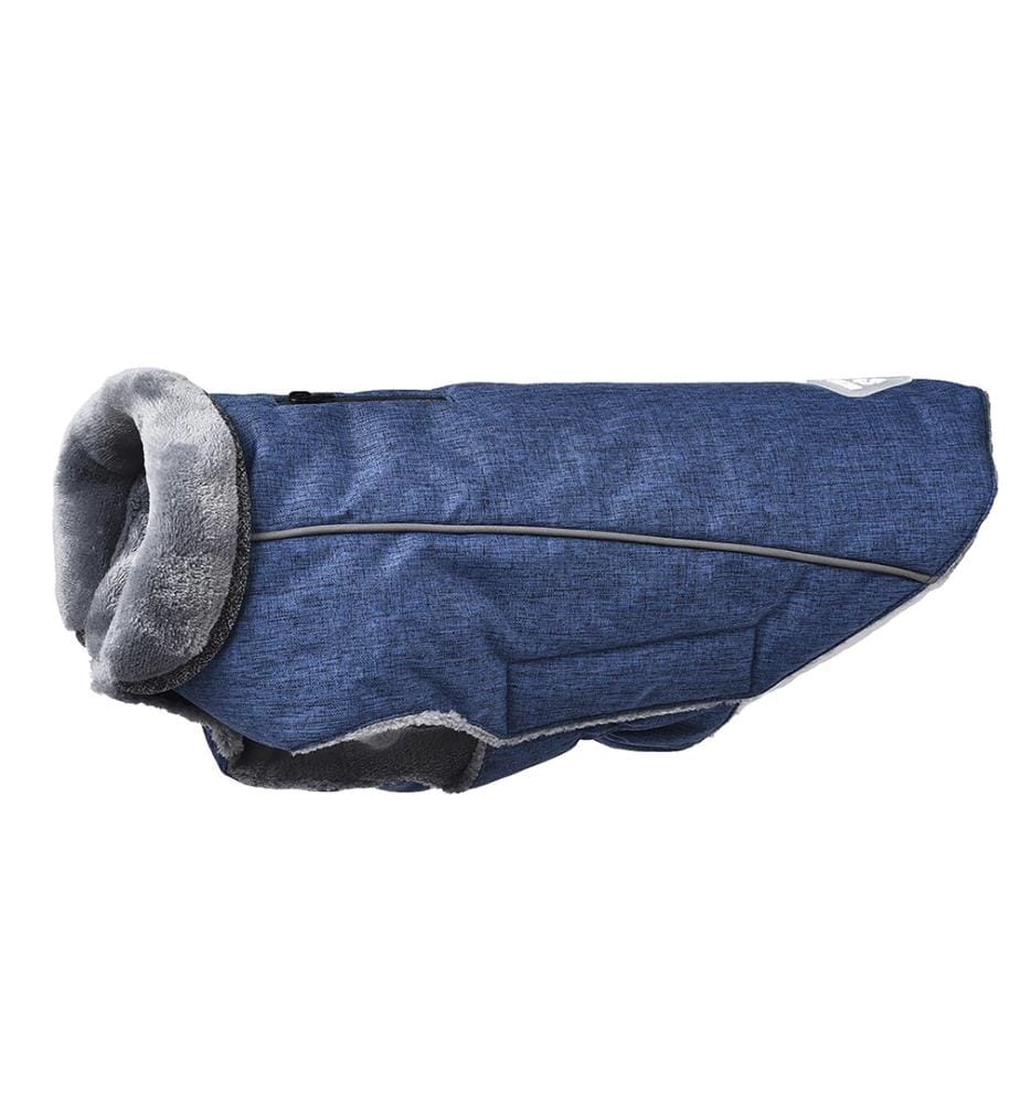 Haustierkorb 90 x 70 x 28cm Grau und Haustiermantel 40cm Blau