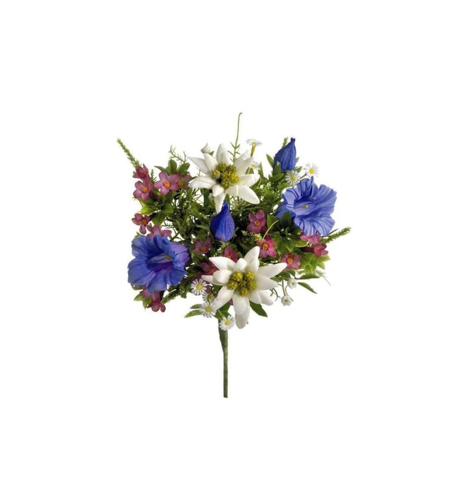 BOTANIC-HAUS - Kunstblume Alpenblütenstrauss, 22 cm